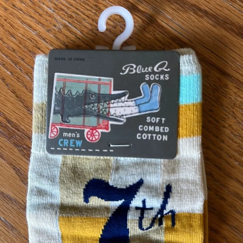 Blue Q Mens Socks Cotton Crew 7th Grader for Life